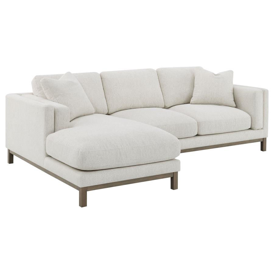 Thumbnail: Geneva Boucle Upholstered Sectional Chaise Sofa Sand