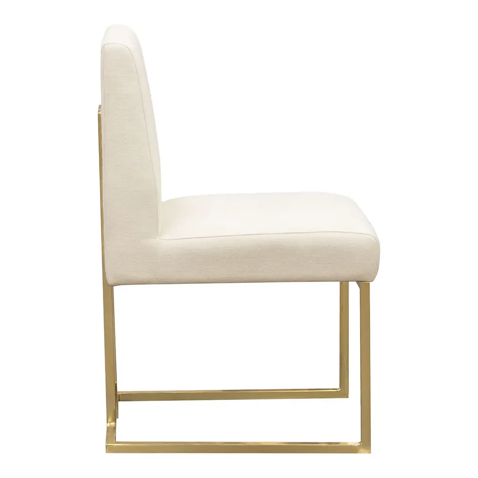 Thumbnail: Skyline Dining Chair In Cream Fabric W/ Polished Gold Metal by Dimond Sofa