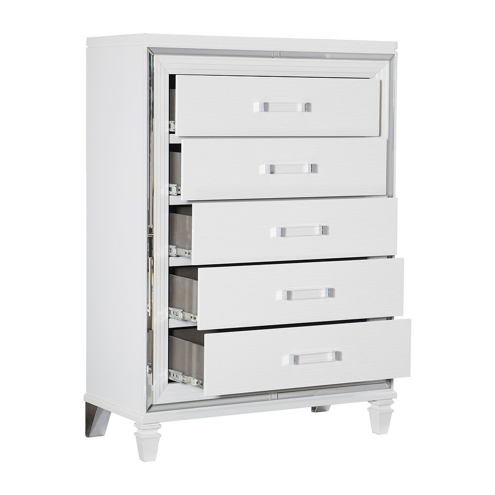 Thumbnail: Tamsin 1616W-9 Glamour White Metallic Finish Chest by Homelegance