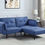 Thumbnail: Nafisa LV00823 Blue Fabric Sofa by Acme (Sofa Chaise)