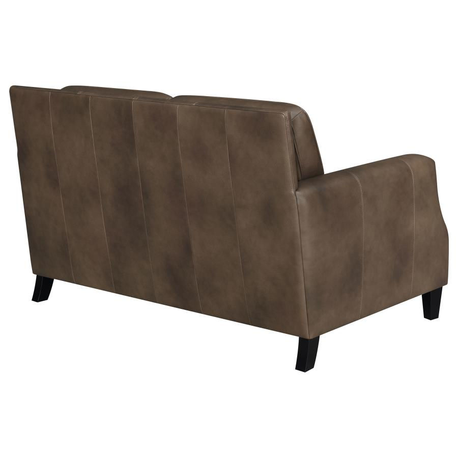 Thumbnail: Leaton 100% Leather/Split Loveseat Brown Sugar