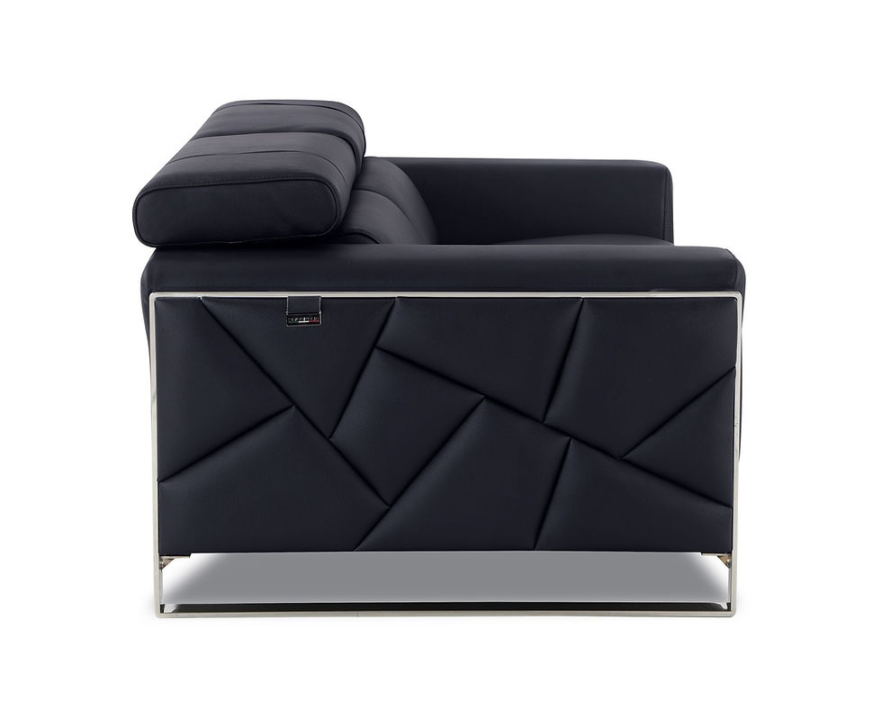Thumbnail: Italian Leather Black Loveseat Modern 903GU