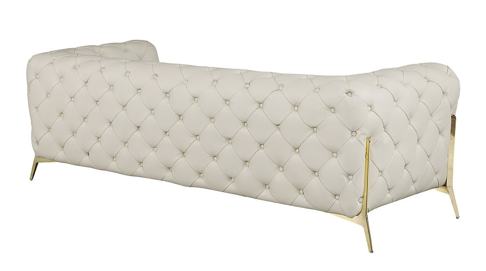 Thumbnail: Beige Tufted Sofa Genuine Italian Leather - GU 970