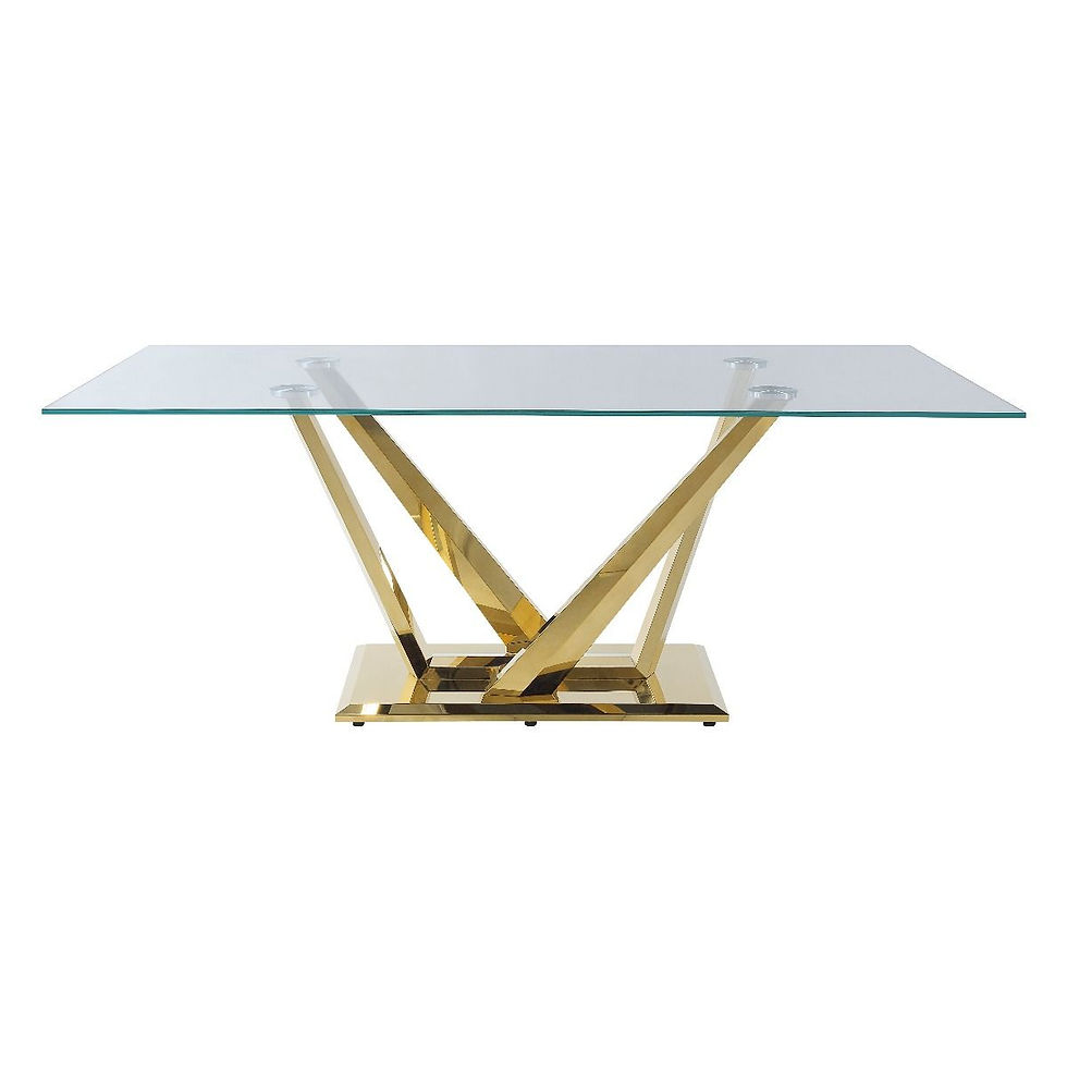 Thumbnail: Barnard DN00219 Dining Table Clear Glass & Mirrored Silver Finish