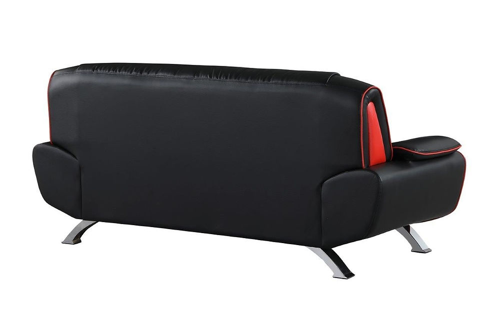 Thumbnail: Modern Black/Red Leather Sofa 405GU