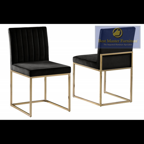 Velvet Black/Gold Dining Chair J024 Modern Style EuroclassicFurniture