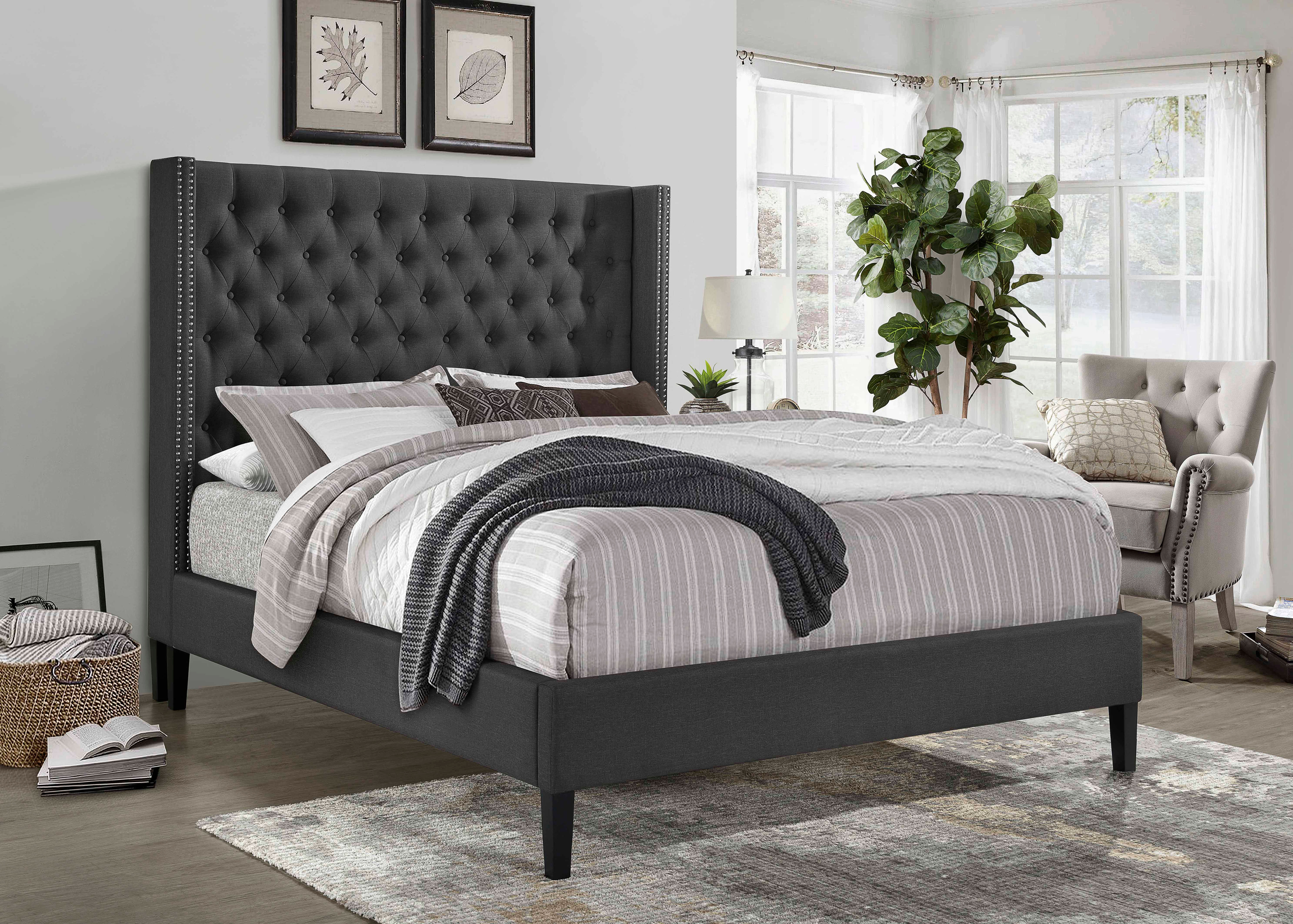 7536 Milt Dark Gray Platform Bed