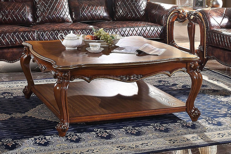 Thumbnail: Picardy Coffee Table Cherry Oak Finish by Acme