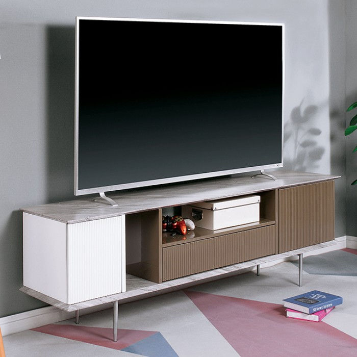 BLAIR TV STAND Champagne/White/Gray CM5423-TV