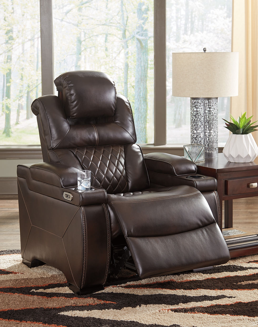 Thumbnail: Warnerton Chocolate Angel Power Recliner w/ adj Headrest