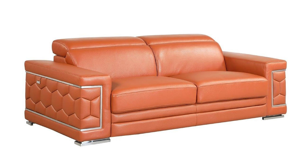 Thumbnail: Camel Italian Leather Sofa 692GU