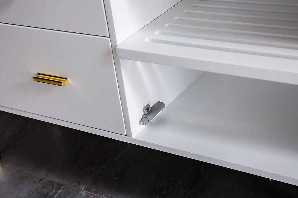 Thumbnail: WHITE LACQUER WITH GOLD TV STAND TV005 Artisan