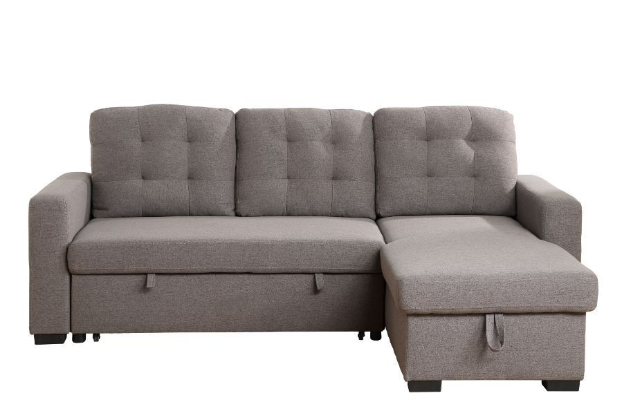 Thumbnail: Gray Fabric CHAMBORD Reversible Storage Sleeper Sectional Sofa Acme Furniture