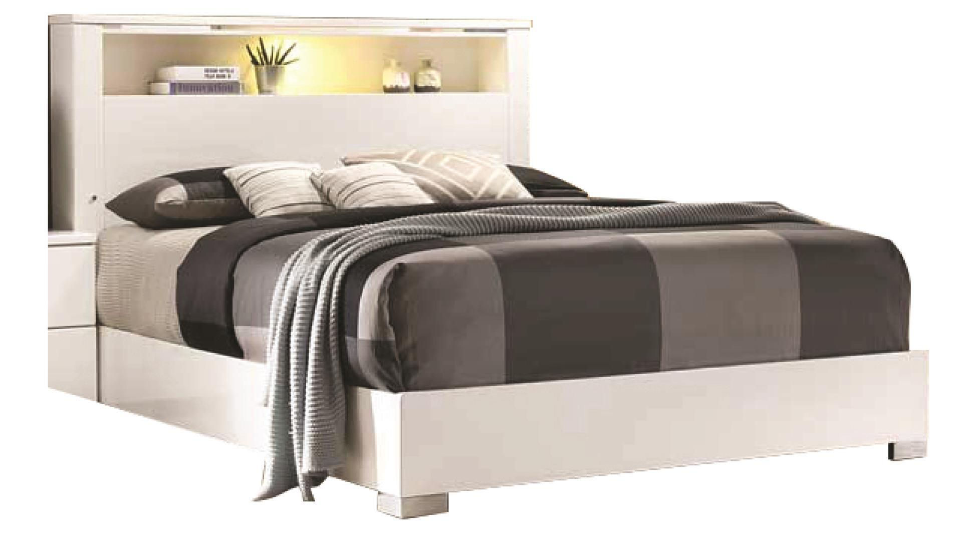 ELAINE - Queen Bed - White LED light