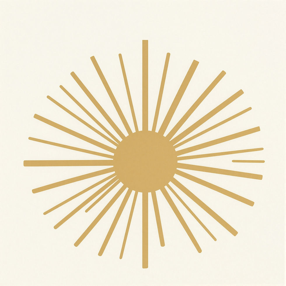 Circular sun dial emblem