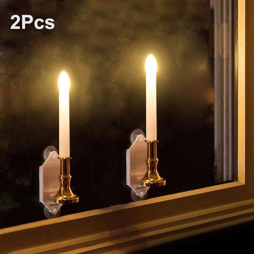 Solar Candle Lights For Windows Sills Sticks Lights with Suction Cups
