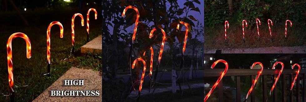 Thumbnail: Solar Candy Cane Stakes Lights Yard Christmas Candy Cane Pathway Light Driveway