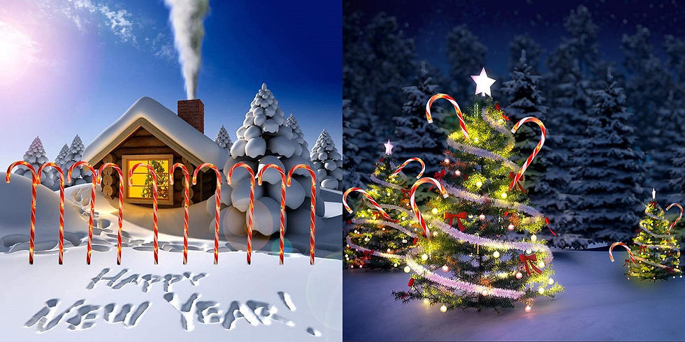Thumbnail: Solar Candy Cane Stakes Lights Yard Christmas Candy Cane Pathway Light Driveway