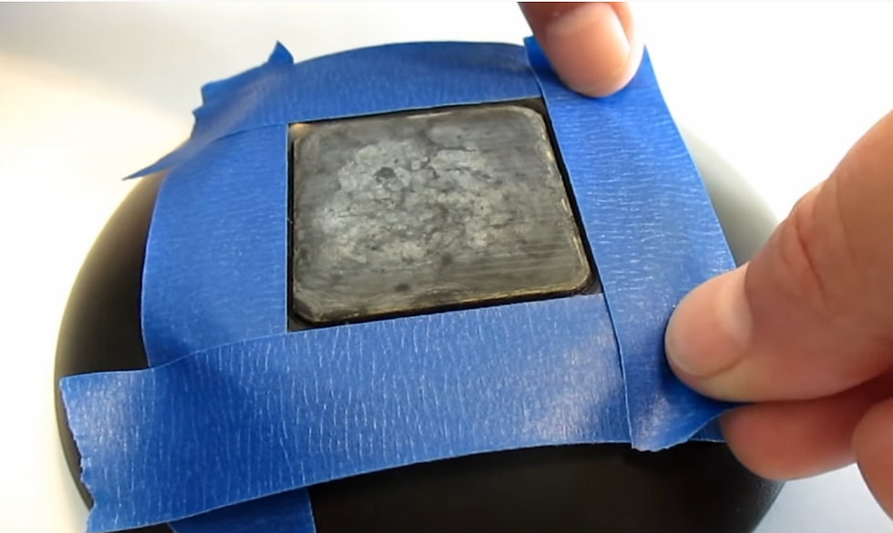 Use tape to protect the surface from scrapping by sandpaper during cleaning