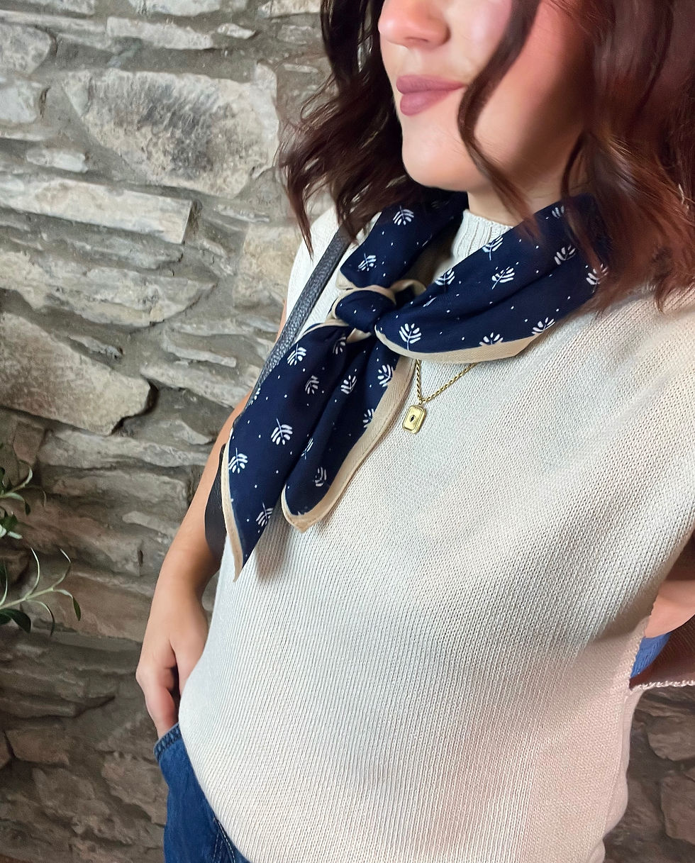 Thumbnail: Navy/White  Square Scarve