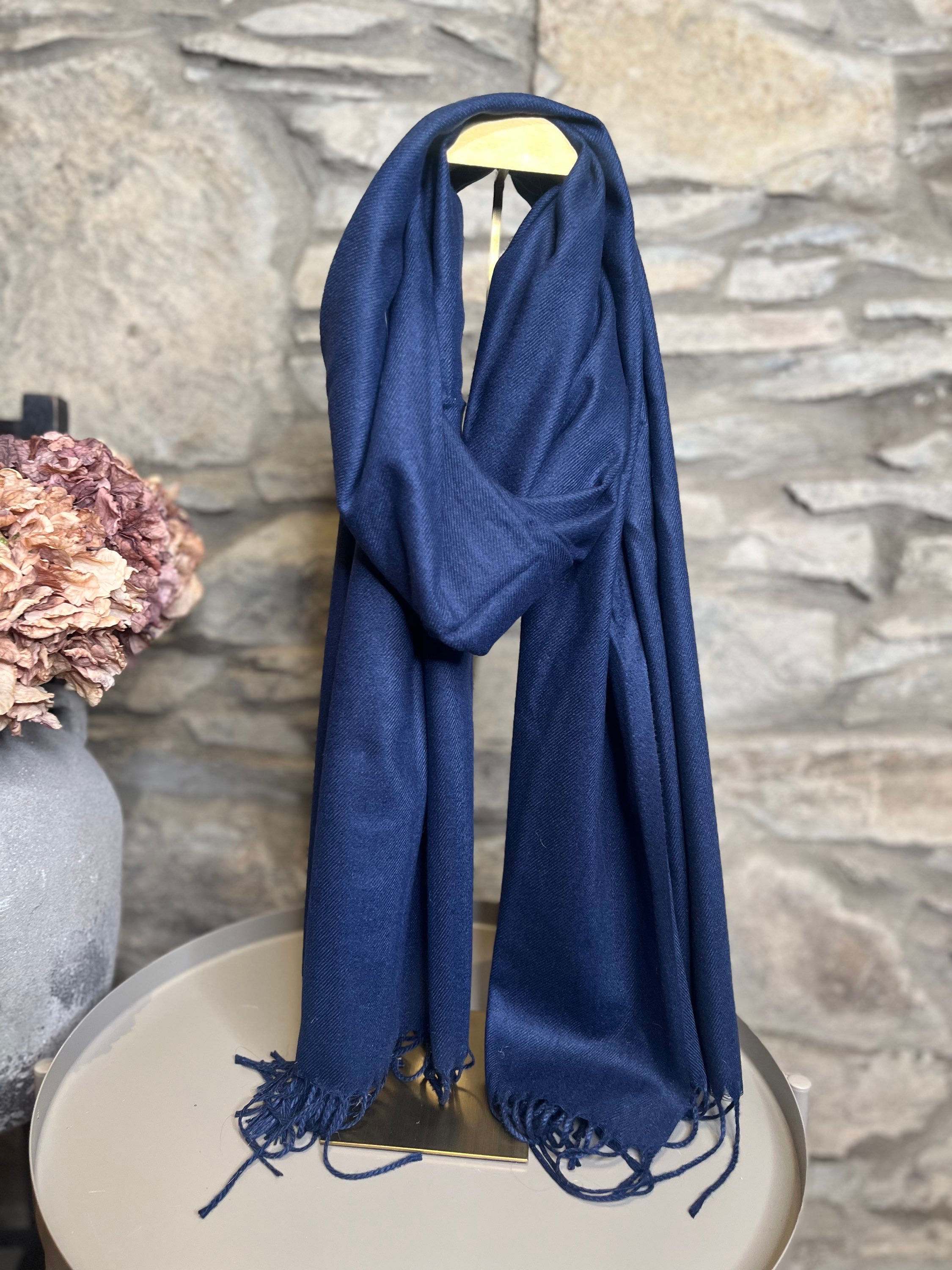 Navy Wool Scarf