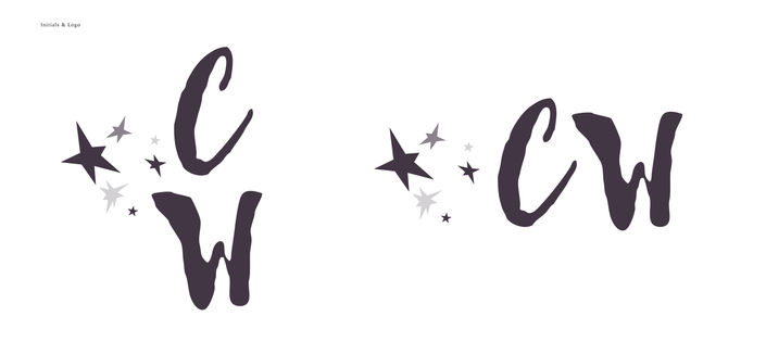 CW - Plum on White Vertical and Horizontal Initials and Logo
