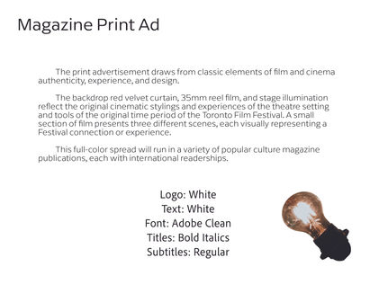 Explanation of the print ad choices for TIFF