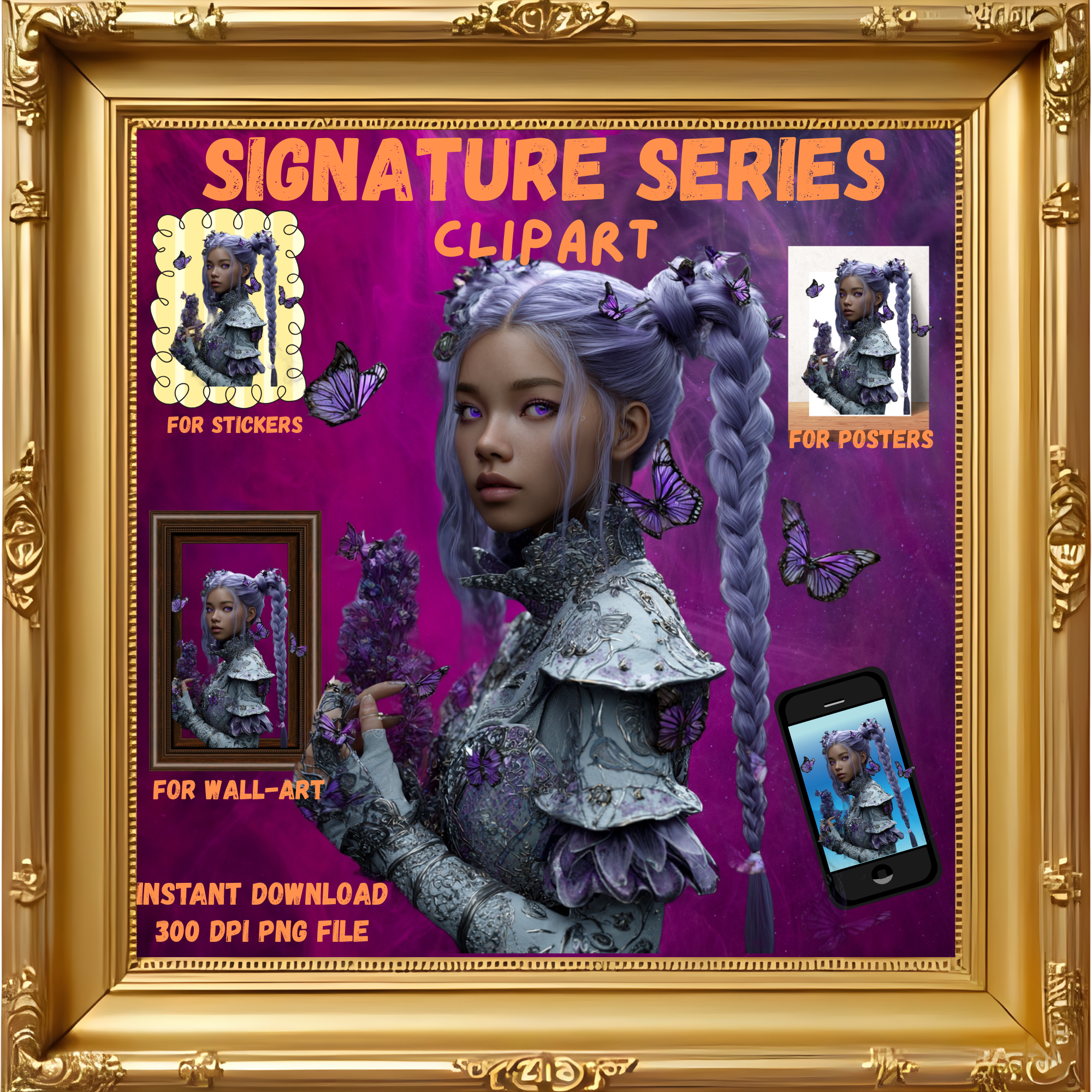 Clipart, Female, Elf Girl, V4, (Instant Download)