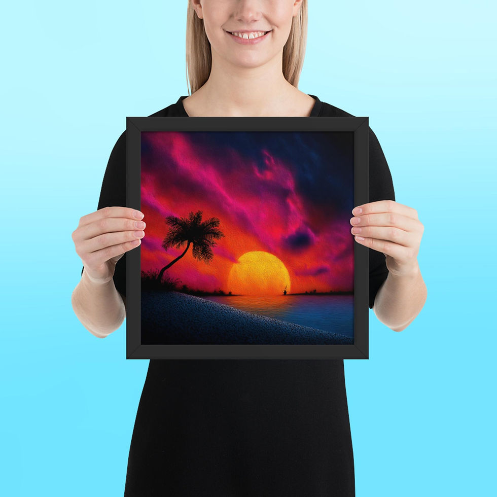 Thumbnail: Signature Series, Sunset, Palm Tree, Framed Wall Art