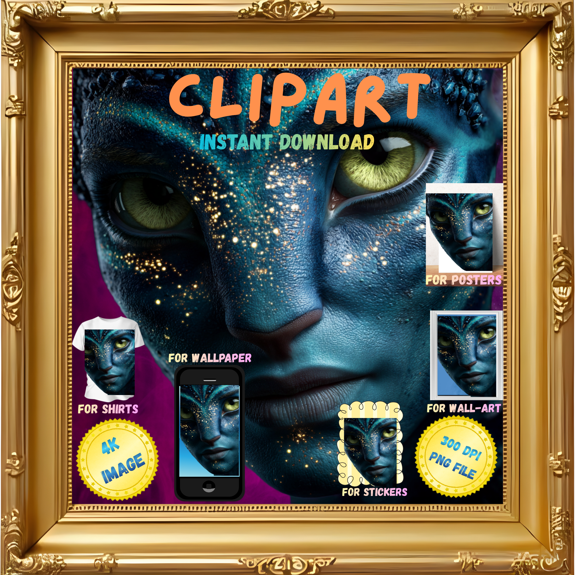 Clipart, Avatar Inspired, V3 (Instant Download)