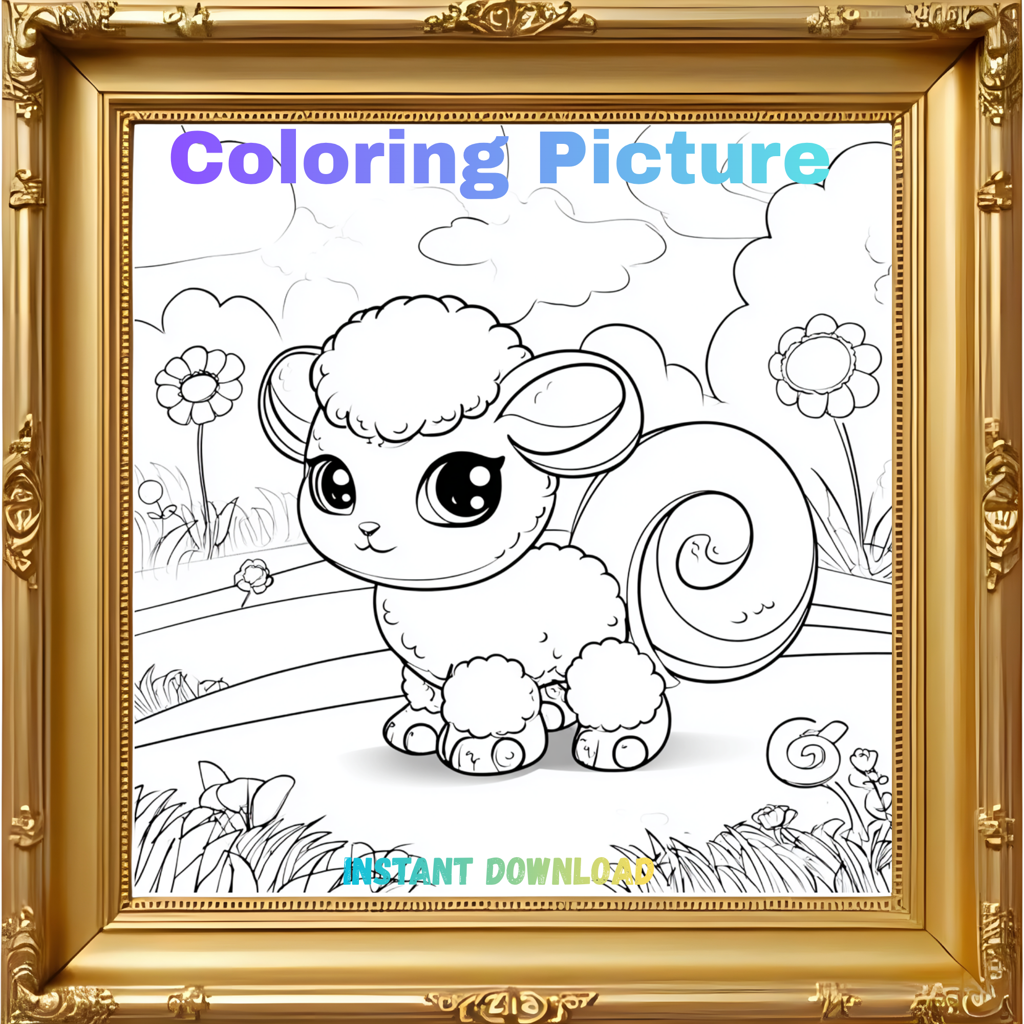 Coloring, Picture, V8 (Instant Download)