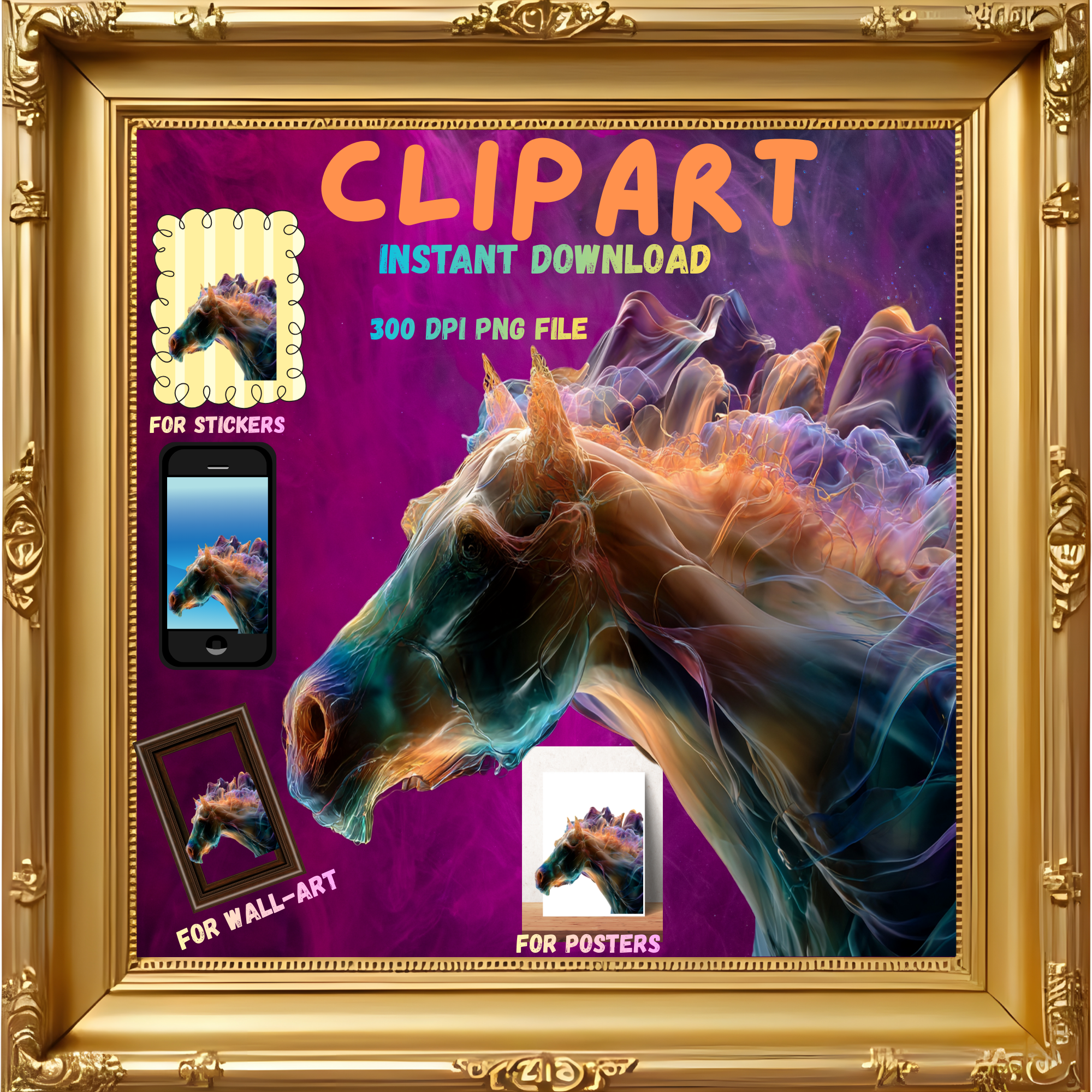 Clipart, Horse, V1, (Instant Download)