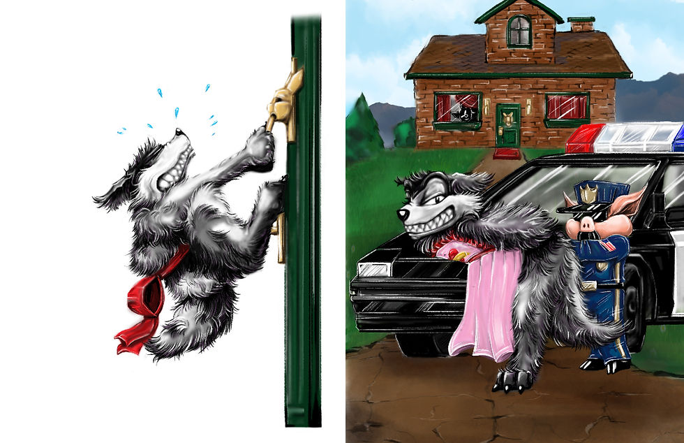 The Real Story of the Three Little Pigs - Spread 26-27