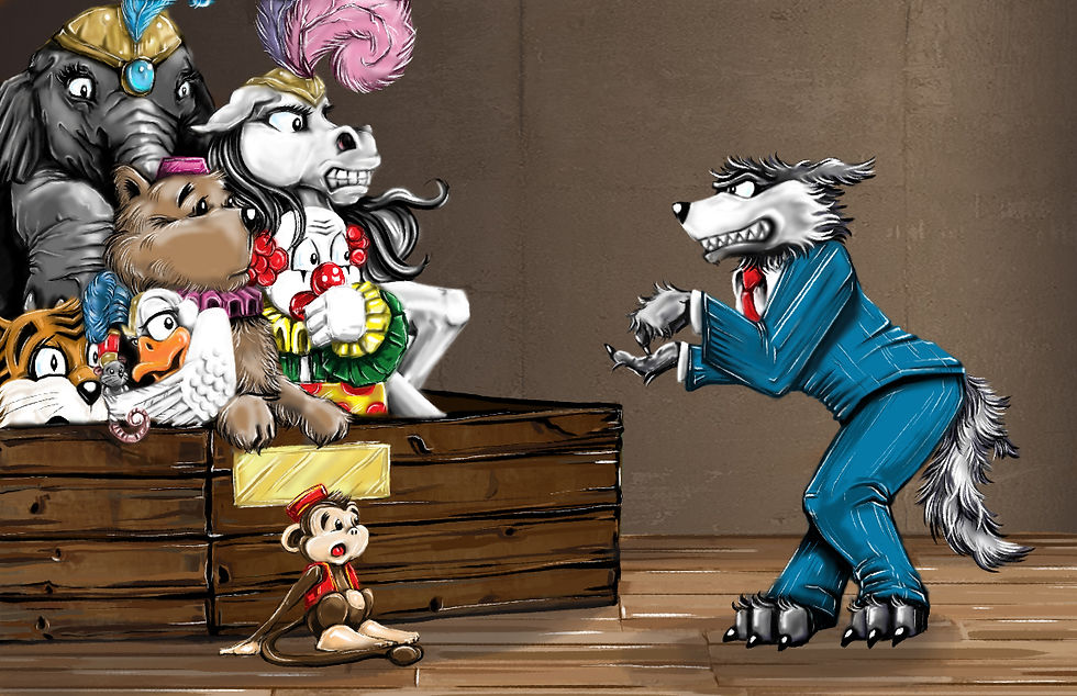The Real Story of the Three Little Pigs - Spread 18-19
