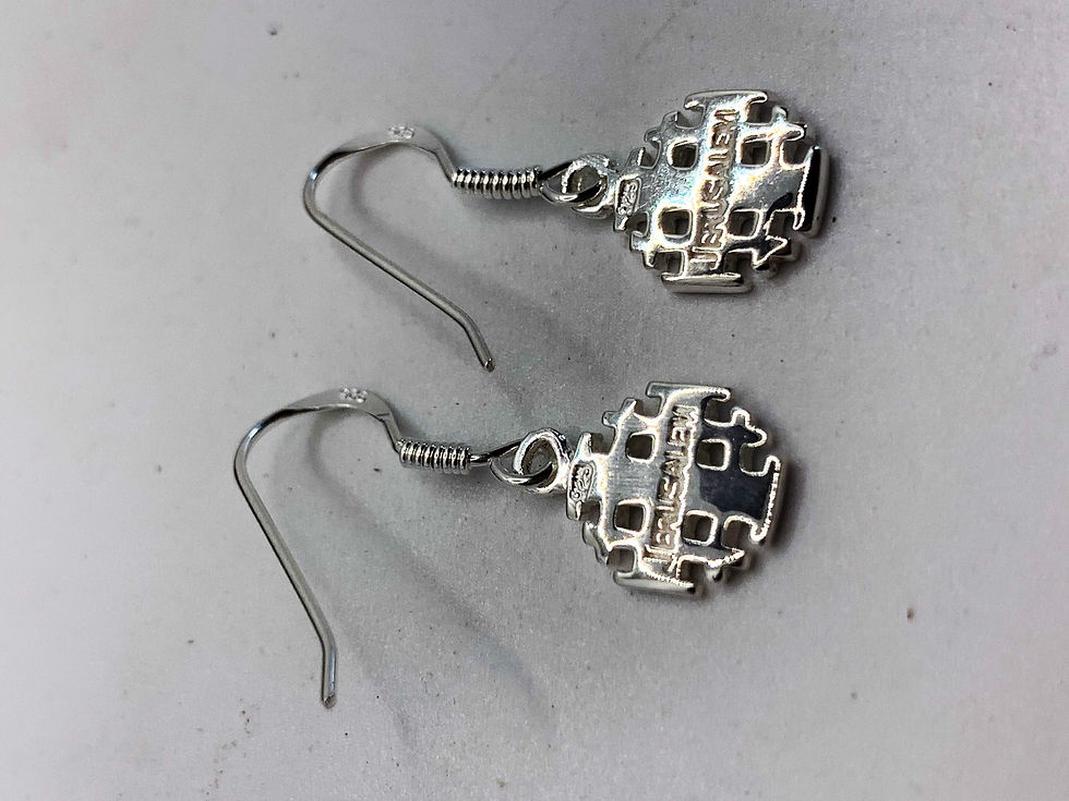 Thumbnail: Jerusalem Cross dangle Earrings, Jerusalem Cross, 925 sterling Silver