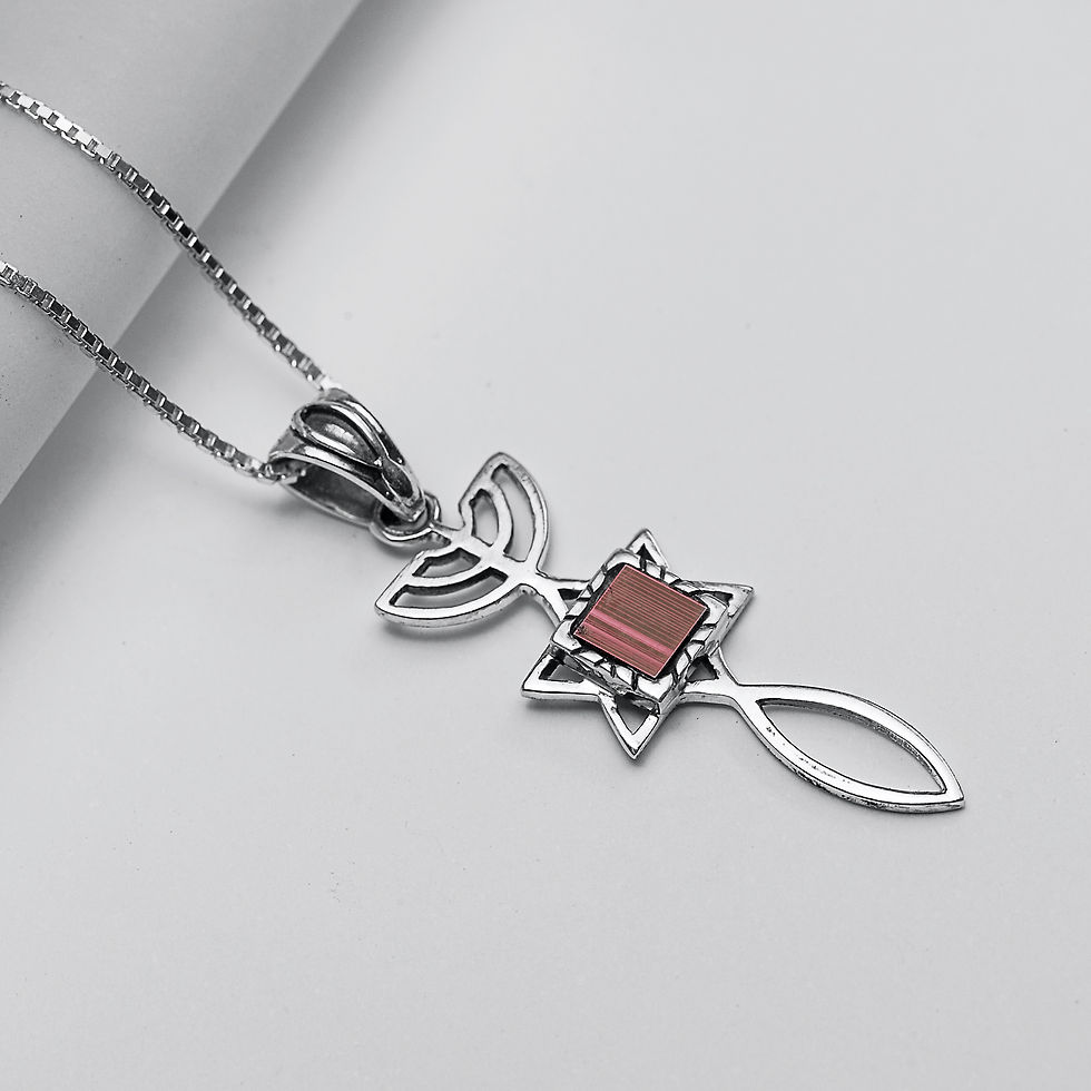 Thumbnail: Messianic pendant with Nano Bible sim, New testament, Old Hebrew Bible or both
