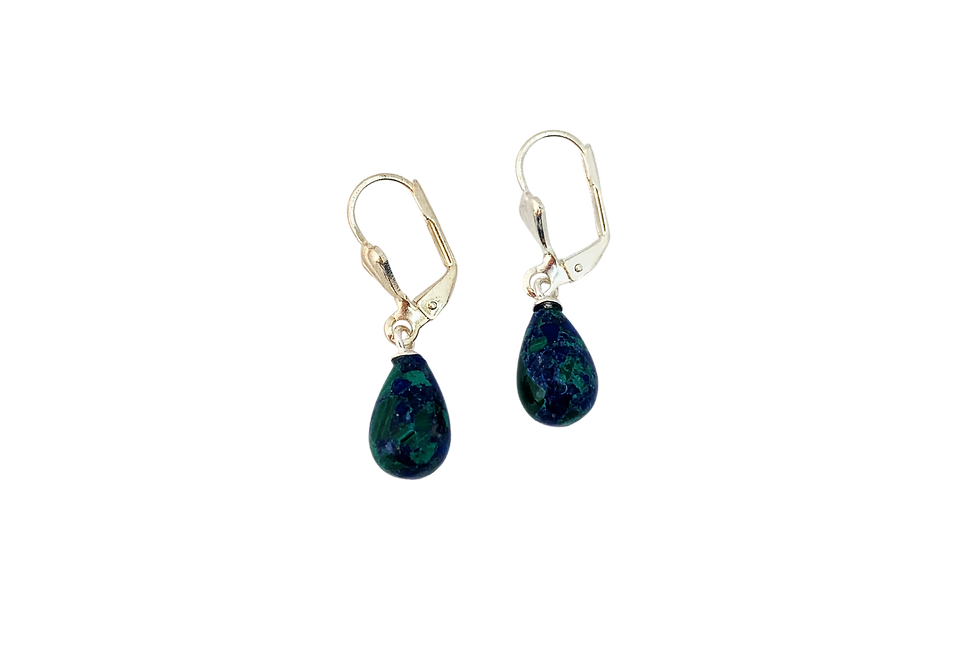Thumbnail: Eilat Stone Earrings, 925 sterling silver with Eilat Stone