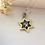 Thumbnail: Star of David pendant, with a lion, 925 sterling silver with 9K gold