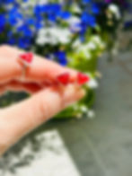 Set small red triangle silver sterling and gold plated rings and earrings with the pomegranate flowers from the Holy Land