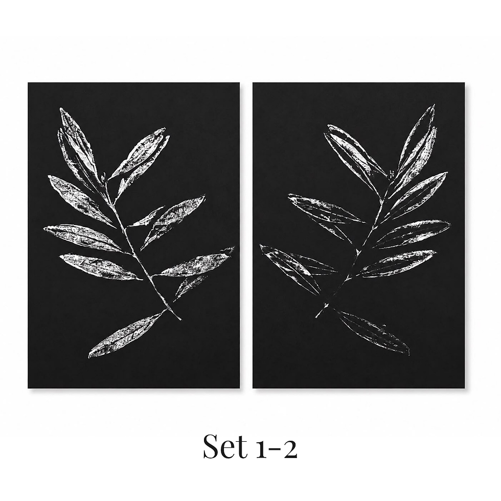 Thumbnail: Set of two matching Jerusalem botanical pressed leaf prints from the Holy Land for faith home decor