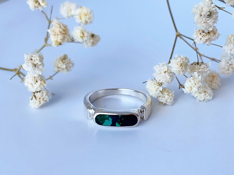 Eilat Stone Ring, 925 sterling silver with Eilat Stone