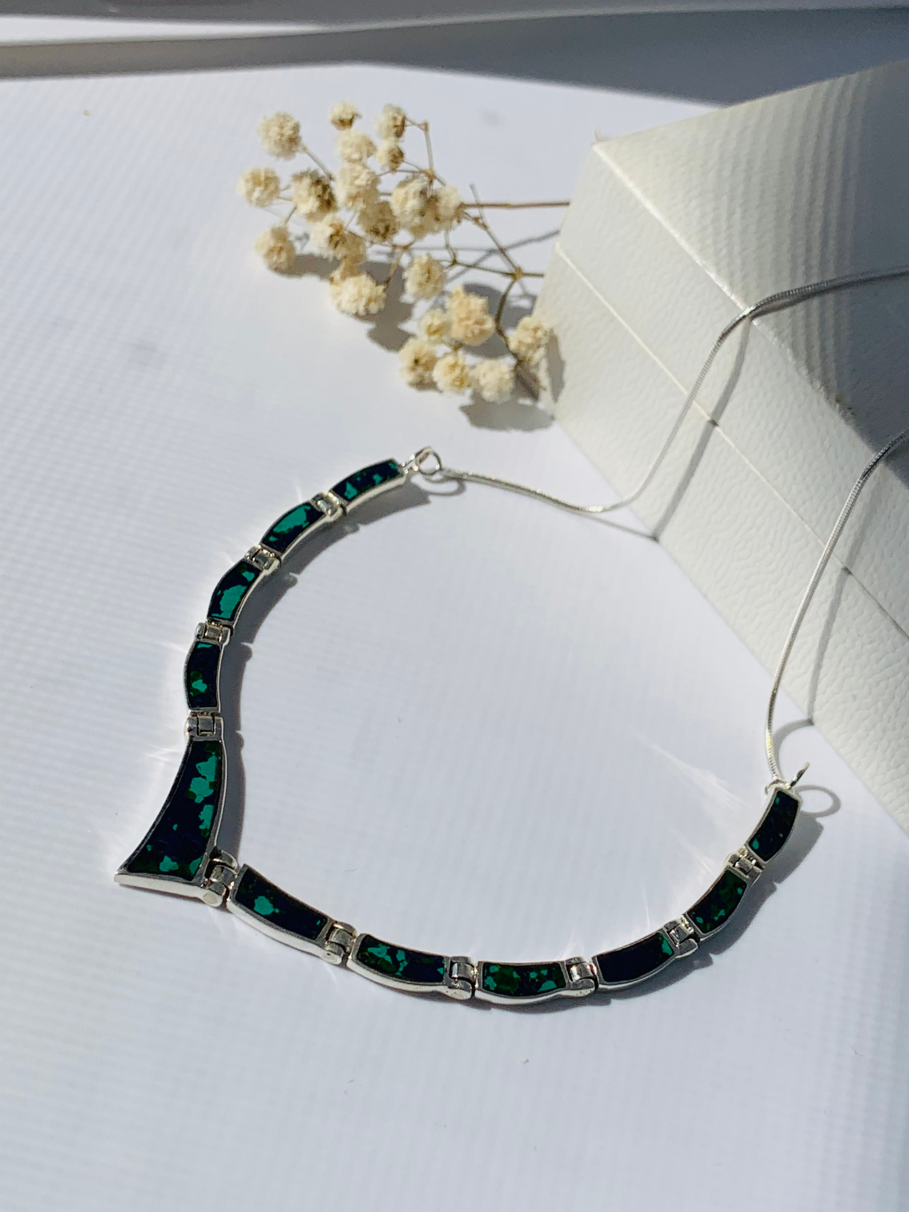 Eilat Stone Necklace, 925 sterling silver with Eilat Stone