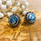 Thumbnail: Set of Roman Glass bracelet and Earrings on Sale, 925 sterling silver, Round