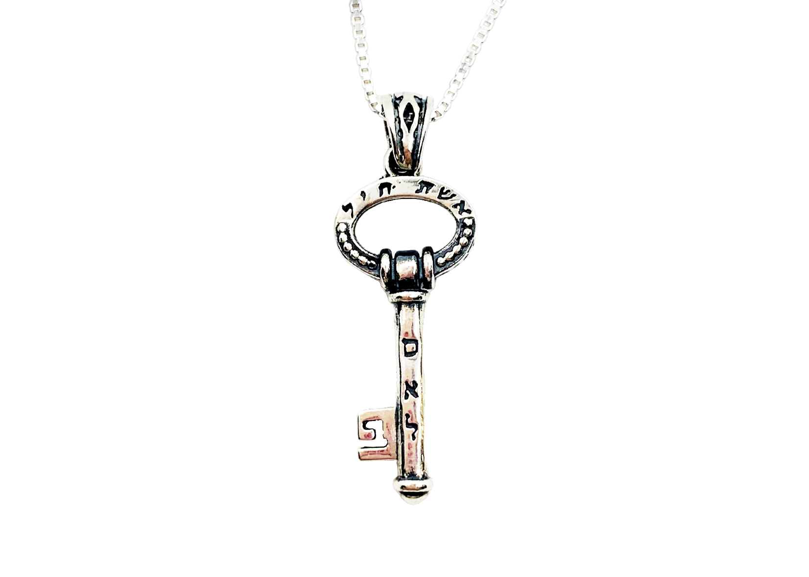 Key shaped pendant with Woman of Valor scriptures, 925 sterling silver