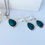 Thumbnail: Set of Eilat Stone Pendant and Earrings, 925 sterling silver with a chain