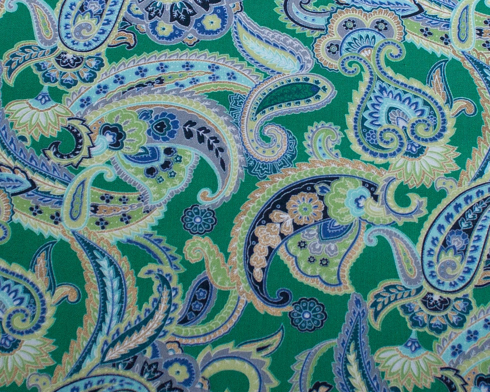 09-Green/Shimmer Gold paisley print
