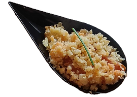 Cuillère tomates confites, crumble parmesan