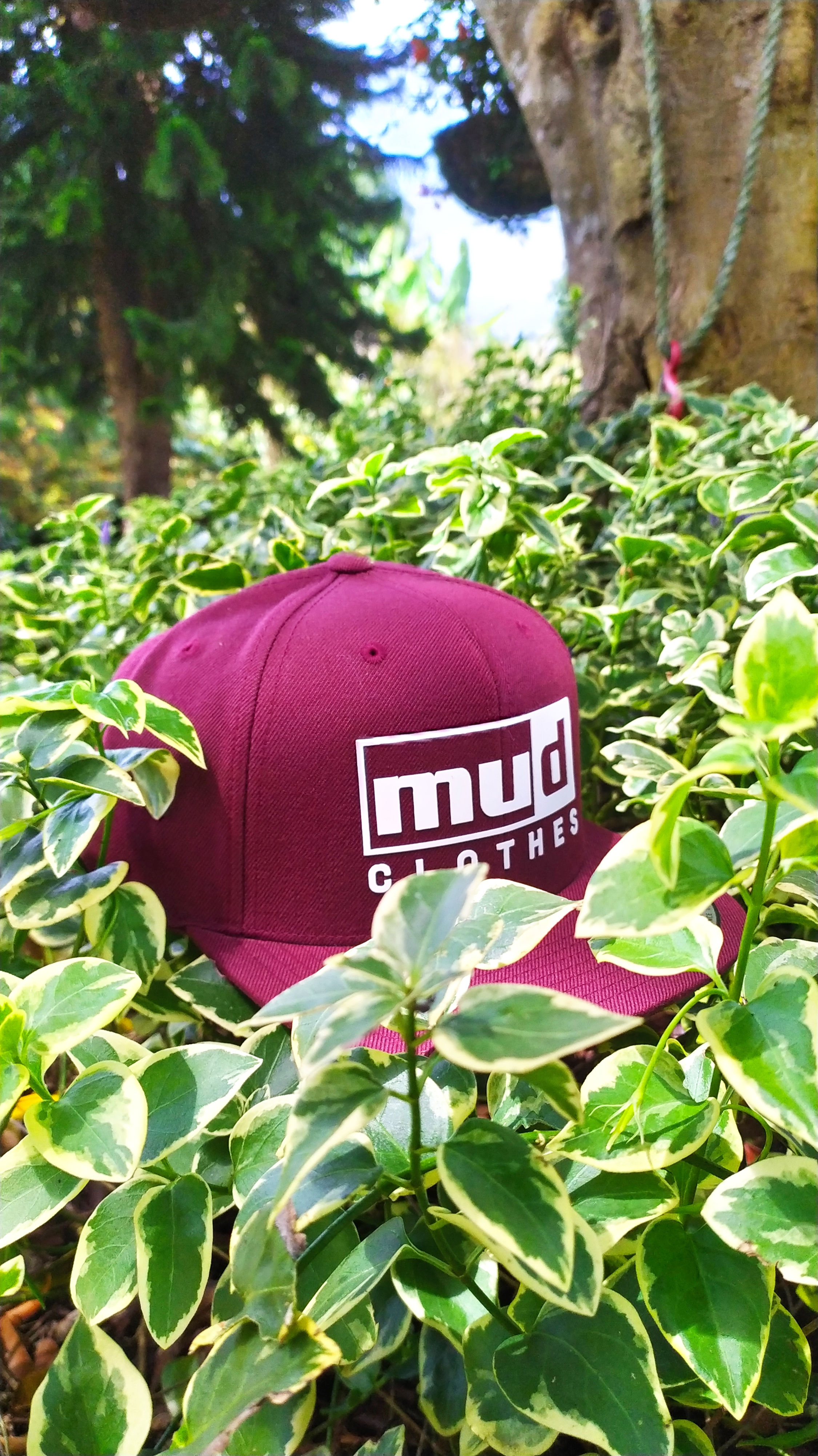 Gorra plana vinotinto