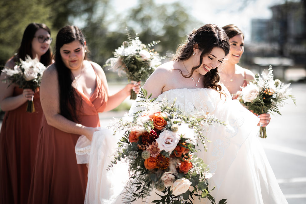 Eye-level view of a wedding Venue decorated with beautiful floral arrangements