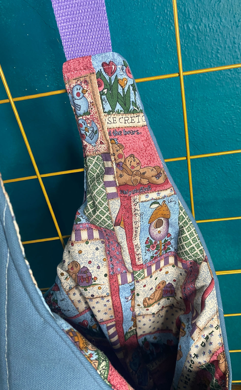 Thumbnail: Appliqued/Hand-Stitched Hobo Bag